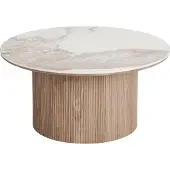 House Nordic Salontafel Athens Keramisch Wit/Bruin ø80cm