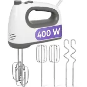 Clatronic mixer met krachtige 400 watt motor | Handmixer met turbostand en 5 snelheidsniveaus | Inclusief vaatwasmachinebestendige roestvrijstalen garde en deeghaak | HM 3775