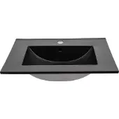 Comad Lava keramische wastafel 81x46cm zwart mat