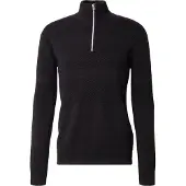 Kronstadt Regular Fit Half-Zip Sweater zwart, Effen