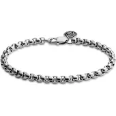 Lucleon Essentials | 5 mm Zilverkleurige Armband met Gebogen Venetiaanse Schakels
