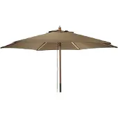 Progarden Parasol | | Ø 250 x 220 cm (Taupe, Rond, Hout, UV 30+)