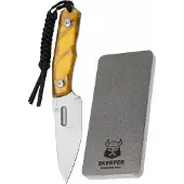 CIVIVI Propugnator C23002-3 Polished Yellow Ultem, vaststaand mes met Skerper Pocketslijpsteen