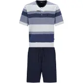 Hajo heren shortama blauwe strepen | Maat 54