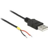 DeLOCK 85664 USB-kabel USB 2.0 USB-A stekker, Open kabeleinde 1.50 m Zwart
