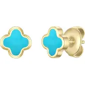 Glanzstücke Oorbellen aqua / goudgeel