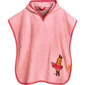 Playshoes Badjas 'DIE MAUS MELONE' chocoladebruin / oranje / rosa / lichtrood