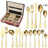Cheffinger Bestekset incl. Koffer - 72-delig - Goud - RVS