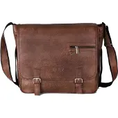 Solier - casual messenger schoudertas - kunstleer -lichtbruin -34x32x11 cm