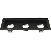 LEDVION – LED Inbouwspot Triple Rechthoek 270x100mm – Zwart – Dimbaar – Kantelbaar – GU10 – IP20