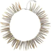 Behave Schelpen Ketting - Nikkelvrij, Natuurlijke Licht Bruine en Beige Kleuren, Boho Chic Eco-stijl