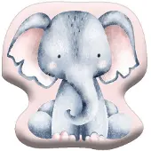 Carbotex Olifant roze kussen, decoratief kussen 40x40 cm Velours