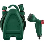Parkside Tuinslangset - Inclusief haspel, slang en sproeikop - Draagbaar inclusief houder