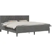 vidaXL Bedframe met matras Donkergrijs 180 x 200 cm Fluweel