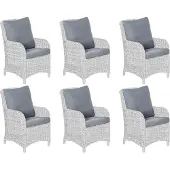 Beliani CASCAIS - Tuinkussenhoezen set 6 - Grijs - Polyester