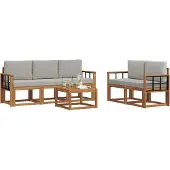 vidaXL Buiten bank set 6 st Natuurlijk en Licht Grijs