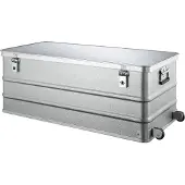 Gmoehling Rechthoekige container met wielen, aluminiumkleurig, 150 l