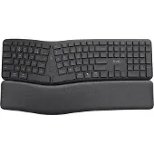 Trust Keyra - Ergonomisch Draadloos Toetsenbord - Split Lay-out - Stille Toetsen - Full-size Numpad - Qwerty US - Zwart