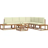 vidaXL 7 st Buiten bank set Massief Acacia Hout en Polyester