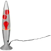 TRIO Lavalamp Vesuv zilver met rood