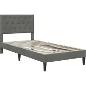 vidaXL Bedframe met hoofdeinde Donkergrijs 90 x 190 cm Fluweel