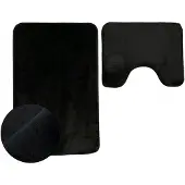 Euromat Lombok Antislip Badmat Set Zwart 2-delig - Zacht & Pluizig