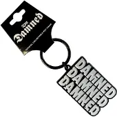 Rock Off The Damned - Stacked Logo Sleutelhanger - Wit/Zwart