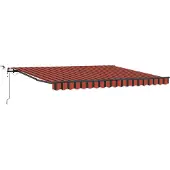 vidaXL Uitschuifbare luifel Oranje en bruin 400 × 300 cm Polyester