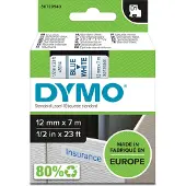Dymo Tape 45014 (S0720540) Blauw op wit (12 mm)