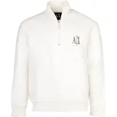 Armani Exchange Sweatshirt donkerbeige / offwhite