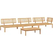 vidaXL 4-delige Loungeset pallet massief acaciahout