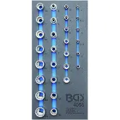 Bgs Accessoires voor gereedschapskoffers, Werkplaatswagen inzetstuk 1/3: Doppen Twaalfkant 6,3 mm (1/4") / 12,5 mm (1/2") 2...