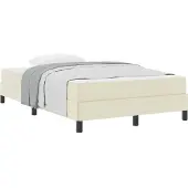 vidaXL Bedframe met matras Crème 120 x 200 cm Stof