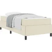 vidaXL Bedframe met matras Crème 90 x 190 cm Stof