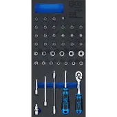Bgs Accessoires voor gereedschapskoffers, Werkplaatswagen inzet 1/3: doppenset 6,3 mm (1/4") 41-delig.