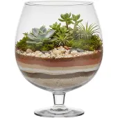 Hakbijl Glass Luxe stijlvolle Brandy bloemenvaas/bloemenvazen 38 cm transparant glas - Vazen