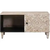 vidaXL Salontafel, wit, 80 x 50 x 40 cm, massief mangohout