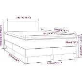 vidaXL Boxspring met matras kunstleer crèmekleurig 120x200 cm