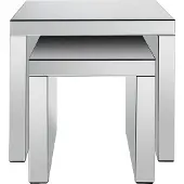 Vente-unique Set van 2 salontafels van MDF en spiegel - YERVINI