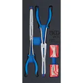 Bgs Accessoires voor gereedschapskoffers, Werkplaatswagen inzet 1/3: Set dubbelgebroken snapringtangen verwisselbare punten 345 mm