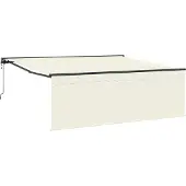 vidaXL Uitschuifbare luifel Crème 400 × 300 cm Polyester en Aluminium