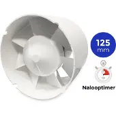 Blauberg TUBO125-T Inschuif-buisventilator - 195 m3/h - voor IN kanaal 125mm - MET TIMER
