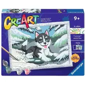 Ravensburger schilderen op nummer Cheeky Husky met glitter |