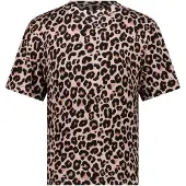 Cars T-shirt met panterprint bruin Meisjes Viscose Ronde hals Dierenprint - maat 176