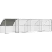 vidaXL Kippenhok 4 st Zilver 800 x 200 x 200 cm Staal en PE