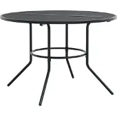 vidaXL Terrastafel rond Ø110x72,5 cm gepoedercoat staal antracietkleur