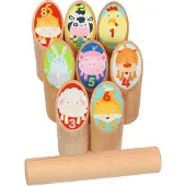 Goki KUBB - Nummers En Dieren - Hout - In Katoenen Zakje - 4 Jaar