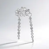 Cavill - Zilveren Hanger - 925 Sterling Zilver Geplatineerd - Cambodjaanse Briljant Geslepen Zirkonen 3,99 Ct - Modern Elegant Design 54x24 mm