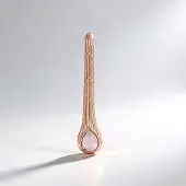 Cavill - Zilveren Hanger Rosé Verguld - 925 Sterling Zilver met 1,099 ct Druppelvormige Rozenkwarts Braziliaanse Edelsteen