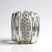 Cavill - Zilveren Hanger met Marcasieten 0,3 ct - 925 Sterling Zilver - Vintage Stijl - Elegante Dames Sieraad - Pavé Zetting - 19x16 mm